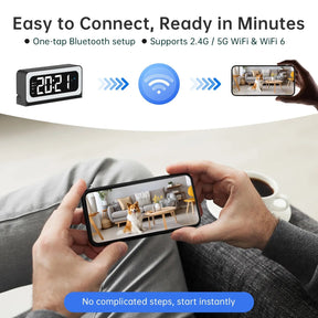 SpyraTech – Smart Alarm Clock Camera with Dual WiFi