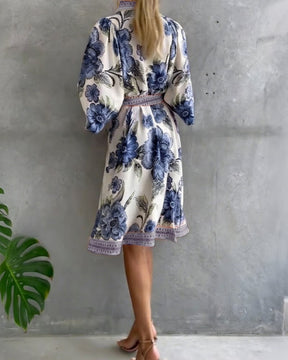 Eleganza Flow – Printed A-Line Dress