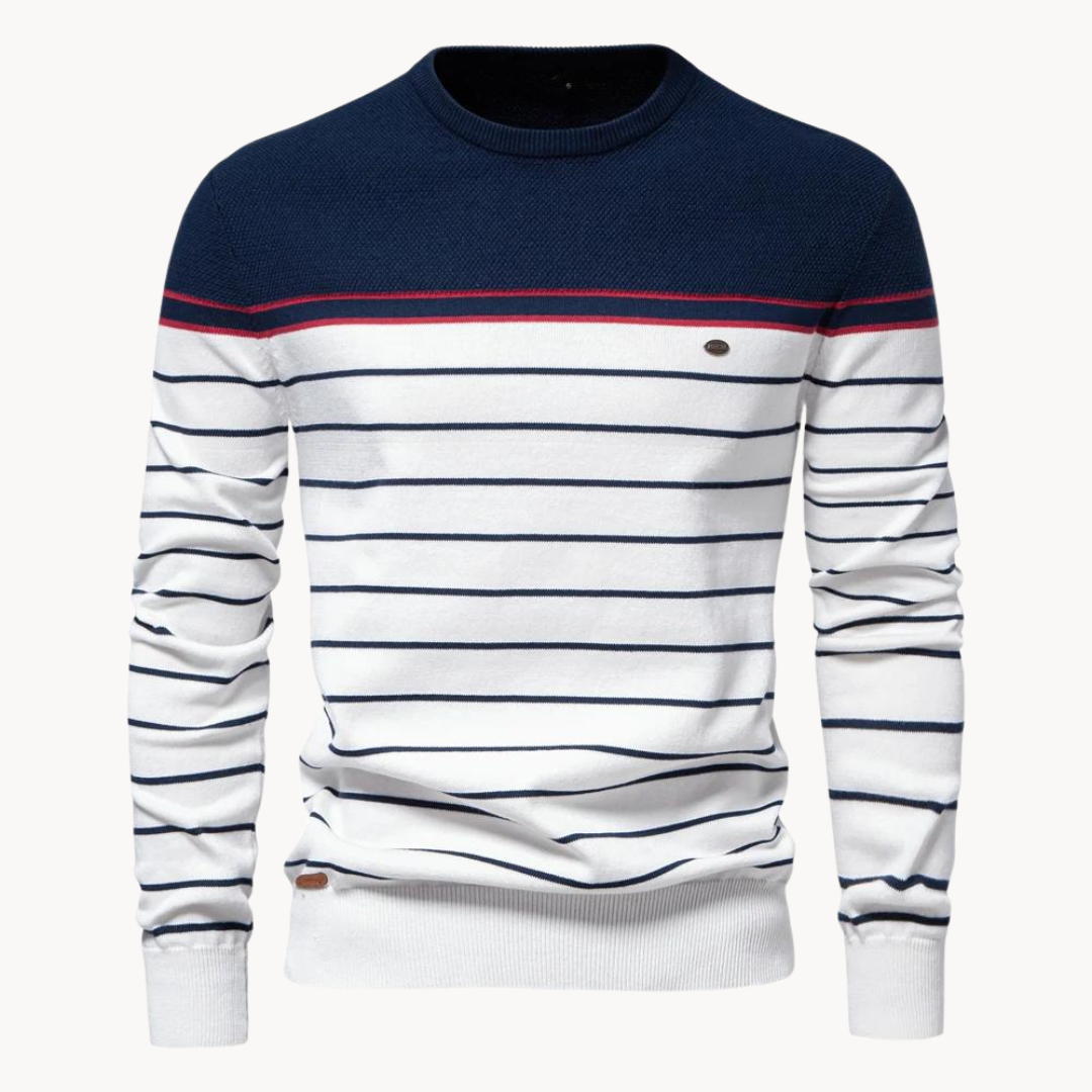Atlantic Stripe Cotton Sweater | Lupi