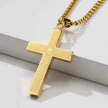 FaithScript – Lord’s Prayer Scribble Cross Necklace
