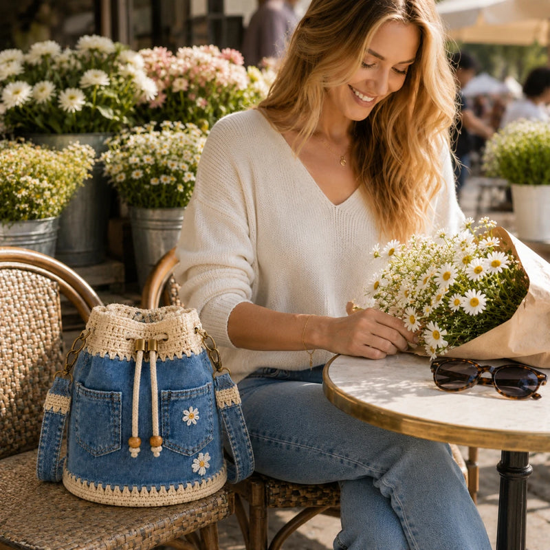 DaisyDenim – Crochet Bucket Bag