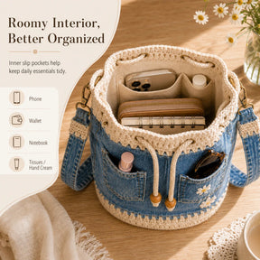 DaisyDenim – Crochet Bucket Bag
