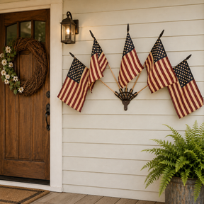 HeritageForge – Rustic Flag Cast Iron Wall Display