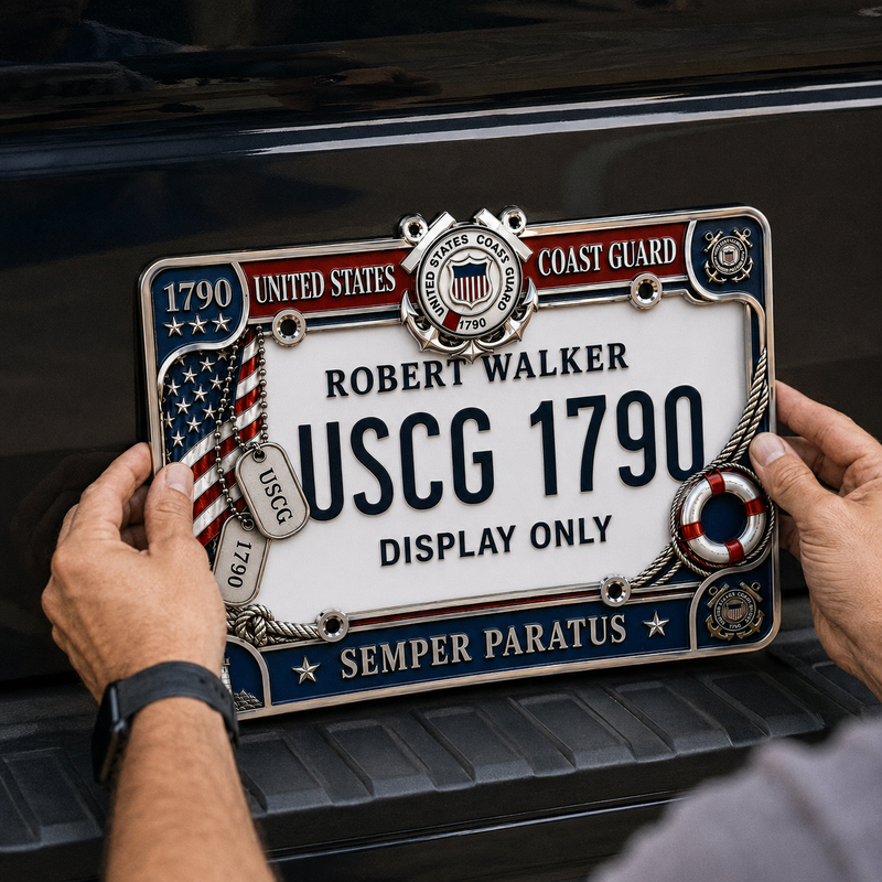 HonorDrive – Premium Coast Guard Heritage License Plate Frame