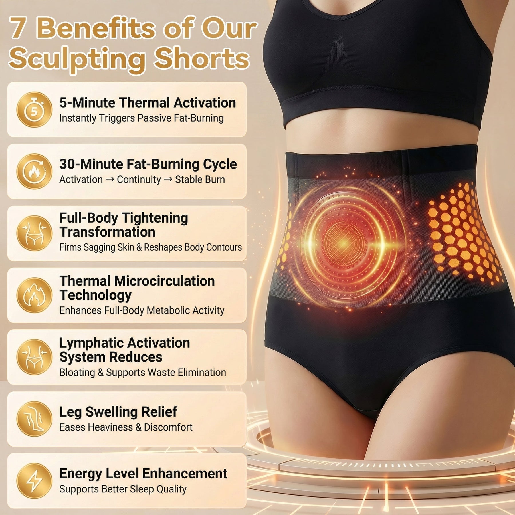 SculptPro - 4-in-1 Micro-Particle Thermogenic Sculpting Shorts