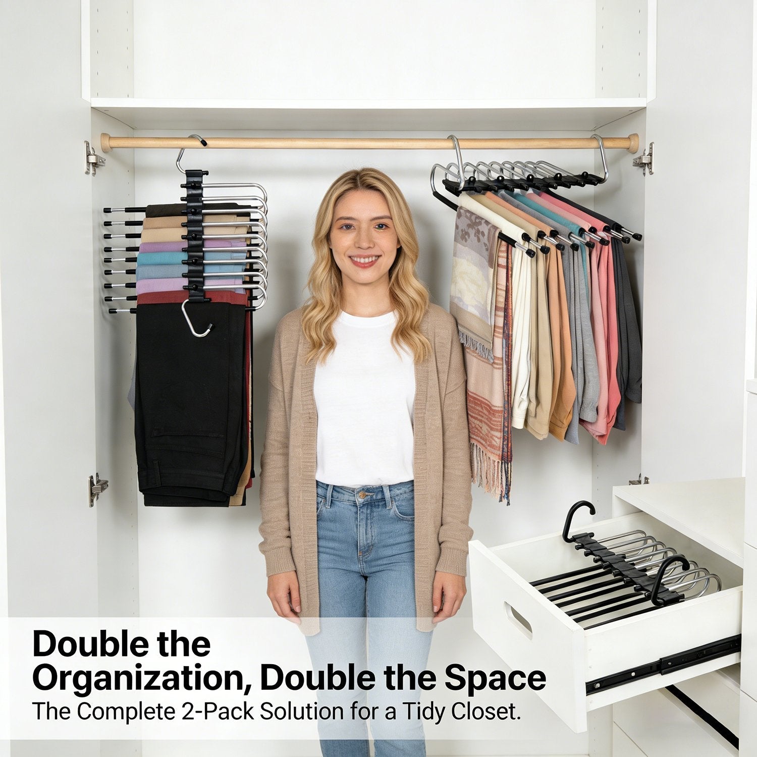 ClosetMax – 9-Tier Hanging Pants Organizer