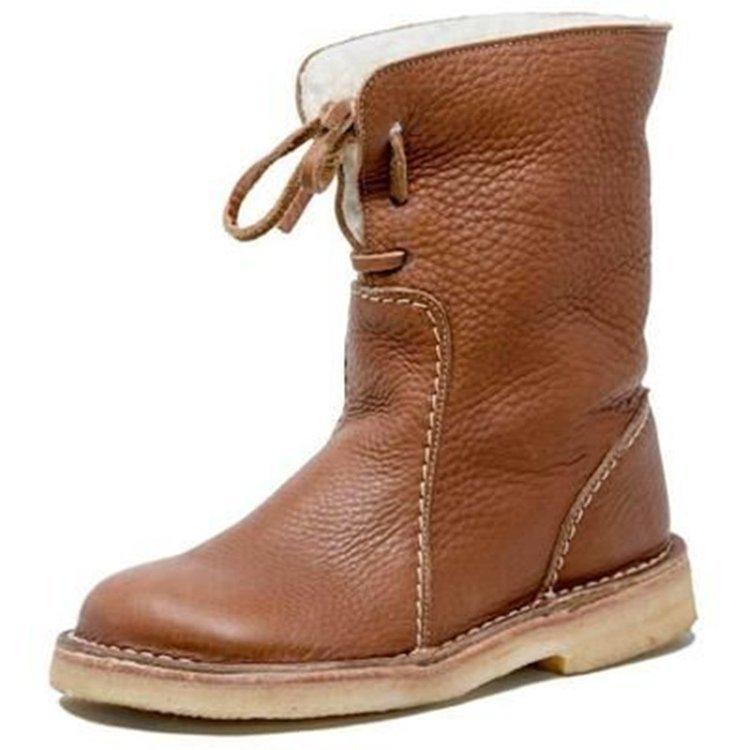 WATERPROOF LEATHER POLAR BOOTS WITH WOOL LINING | Lupi