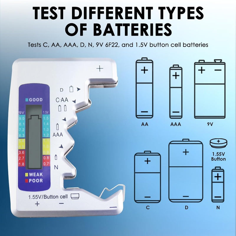 PowerCheck - Universal LCD Battery Tester – Know Your Battery Instantly