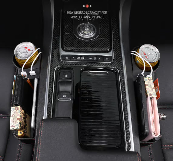 DriveMate – Multi Pocket Leather Car Seat Storage Organizer