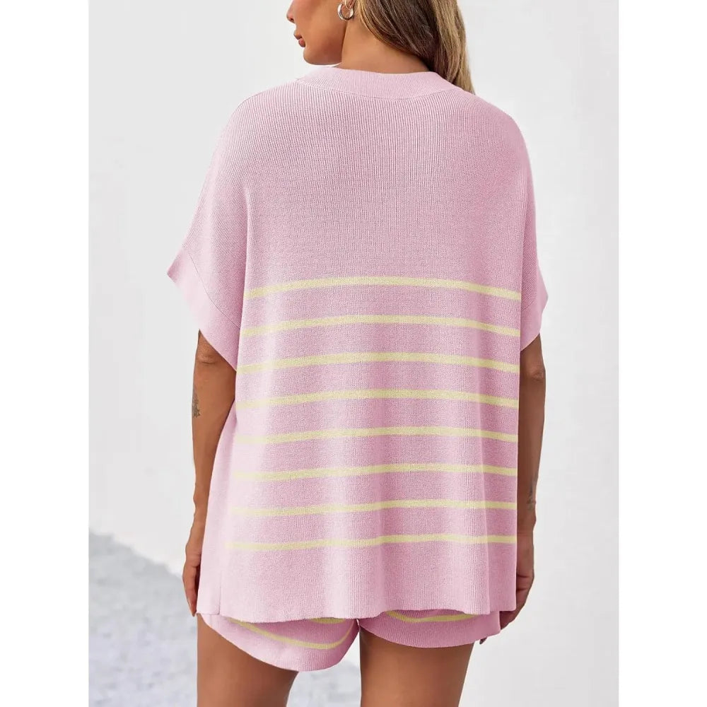 BellaVive – Chic Striped Loungewear Outfit Set