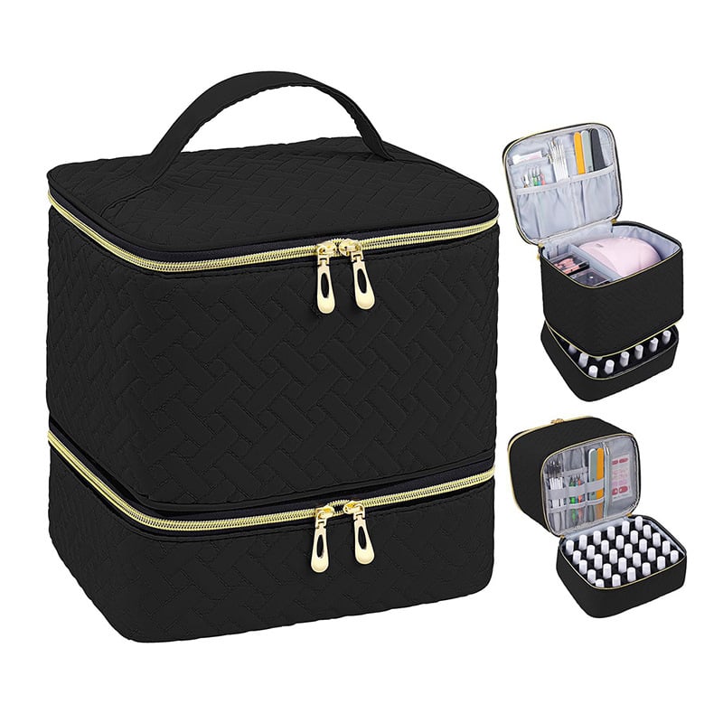 PolishPro – Deluxe Double‑Layer Nail Organizer Case