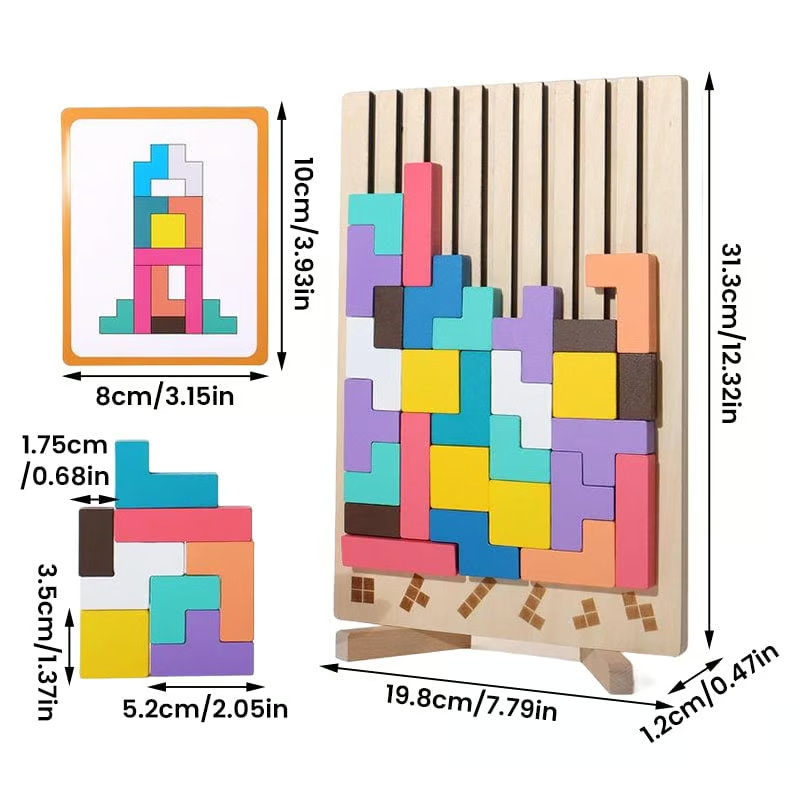 TetraMind – Montessori Wooden Puzzle Set