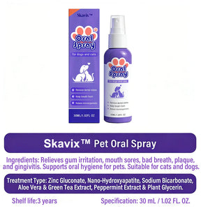 Skavix™ Pet Oral Spray ✅FDA Approved | Freshen Breath, Remove Tartar & Promote gum regeneration, stabilize teeth 🦷🦷