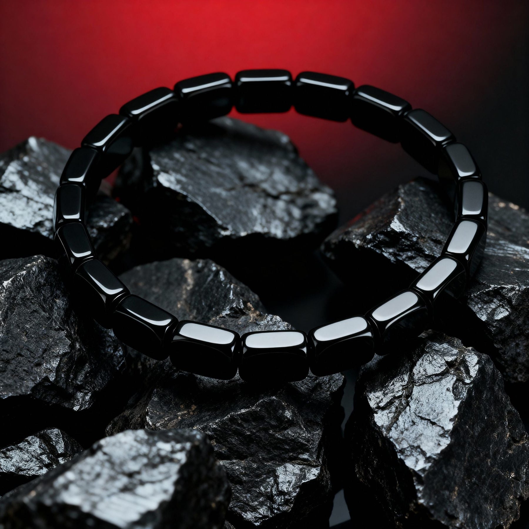 StoneAura – Natural Hematite Beaded Bracelet
