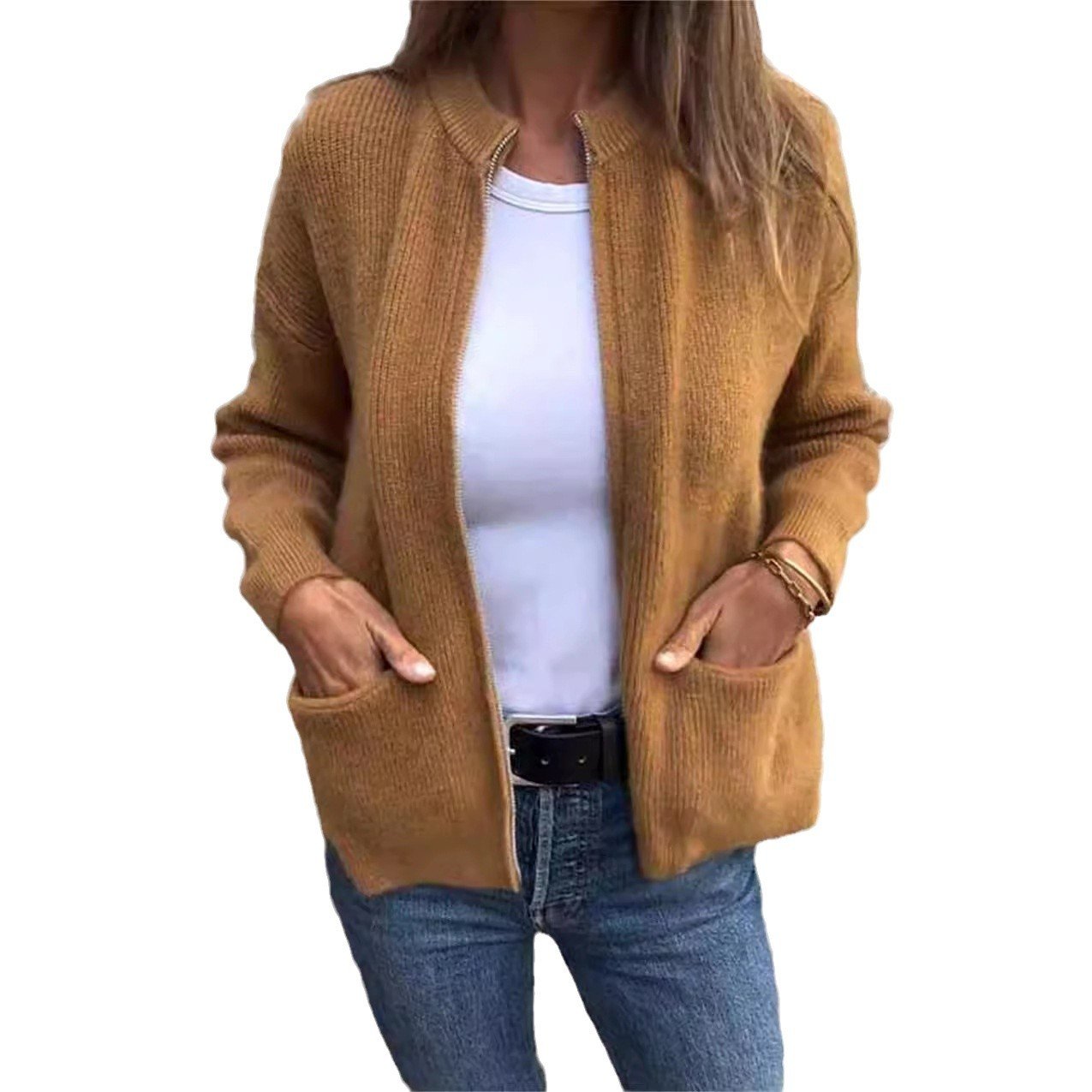 AutumnAura Zip – Soft Knit Jacket
