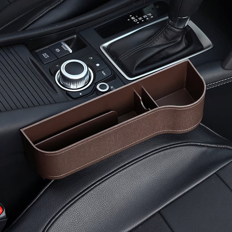 DriveMate – Multi Pocket Leather Car Seat Storage Organizer