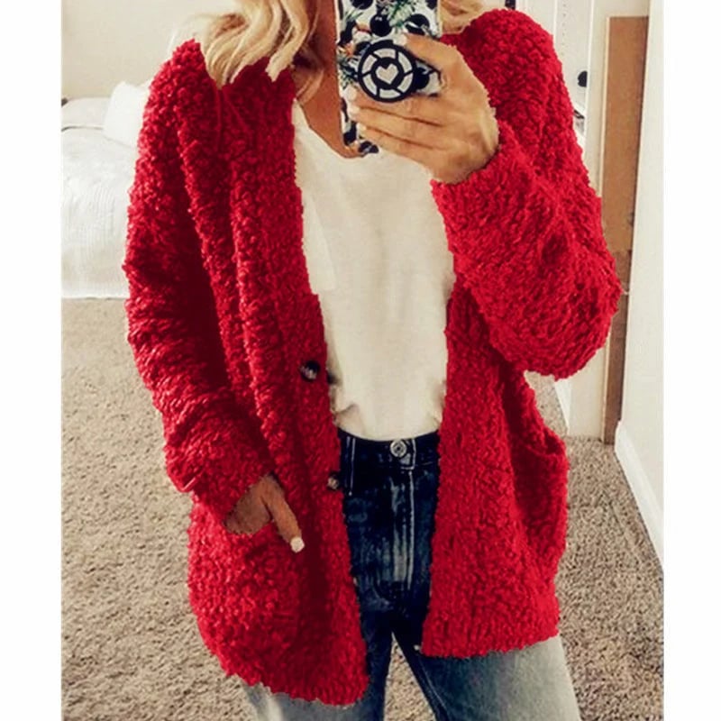 VeloraCozy – Plus Size Velvet Short Cardigan Jacket