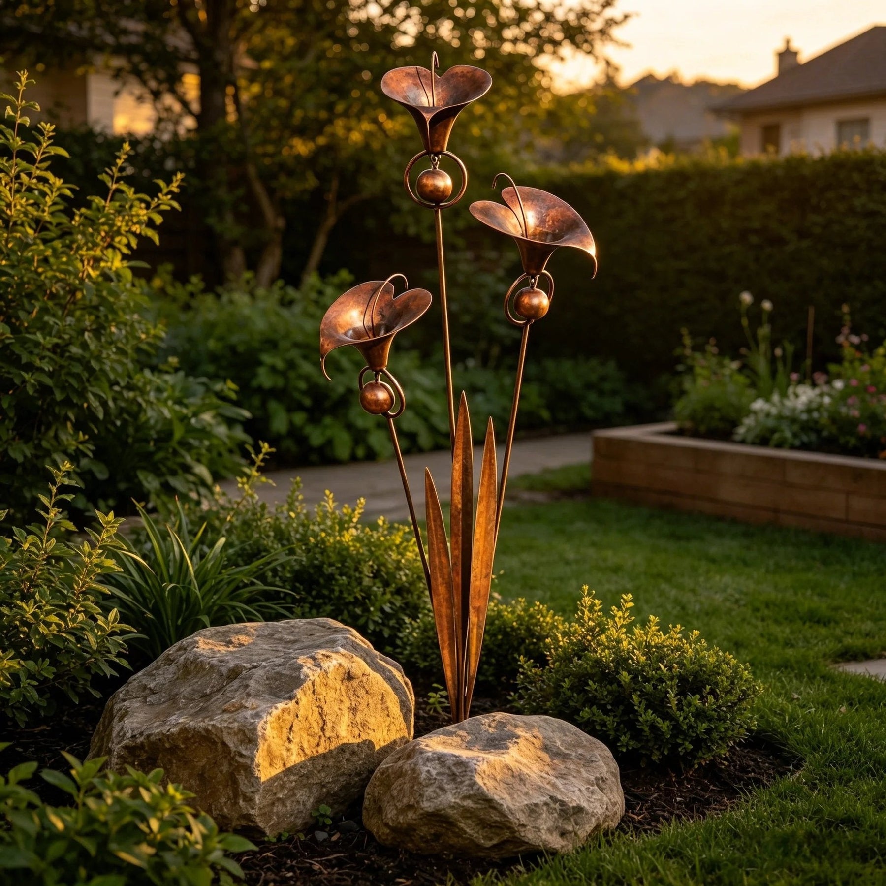 EmberPetal – Handcrafted Copper Lily Accent