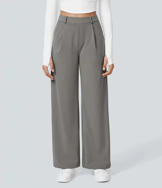 EleganceFit – High Waist Straight Casual Pants