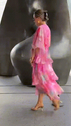 AuraFlow – Watercolor Chiffon Maxi Dress