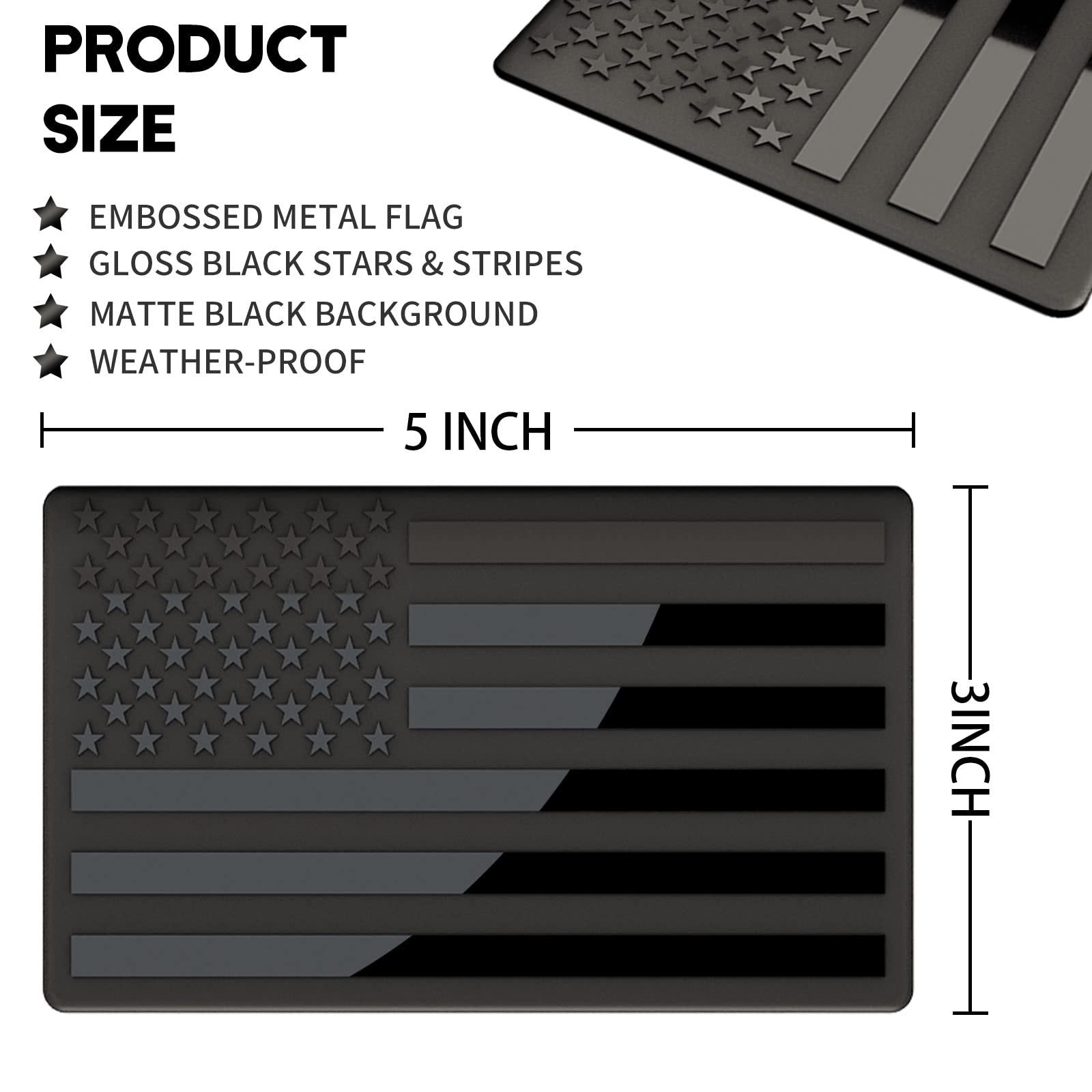 ShadowGlory – 3D Black American Flag Emblem Decal