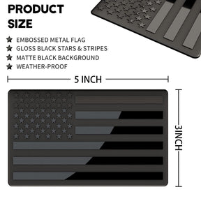 ShadowGlory – 3D Black American Flag Emblem Decal