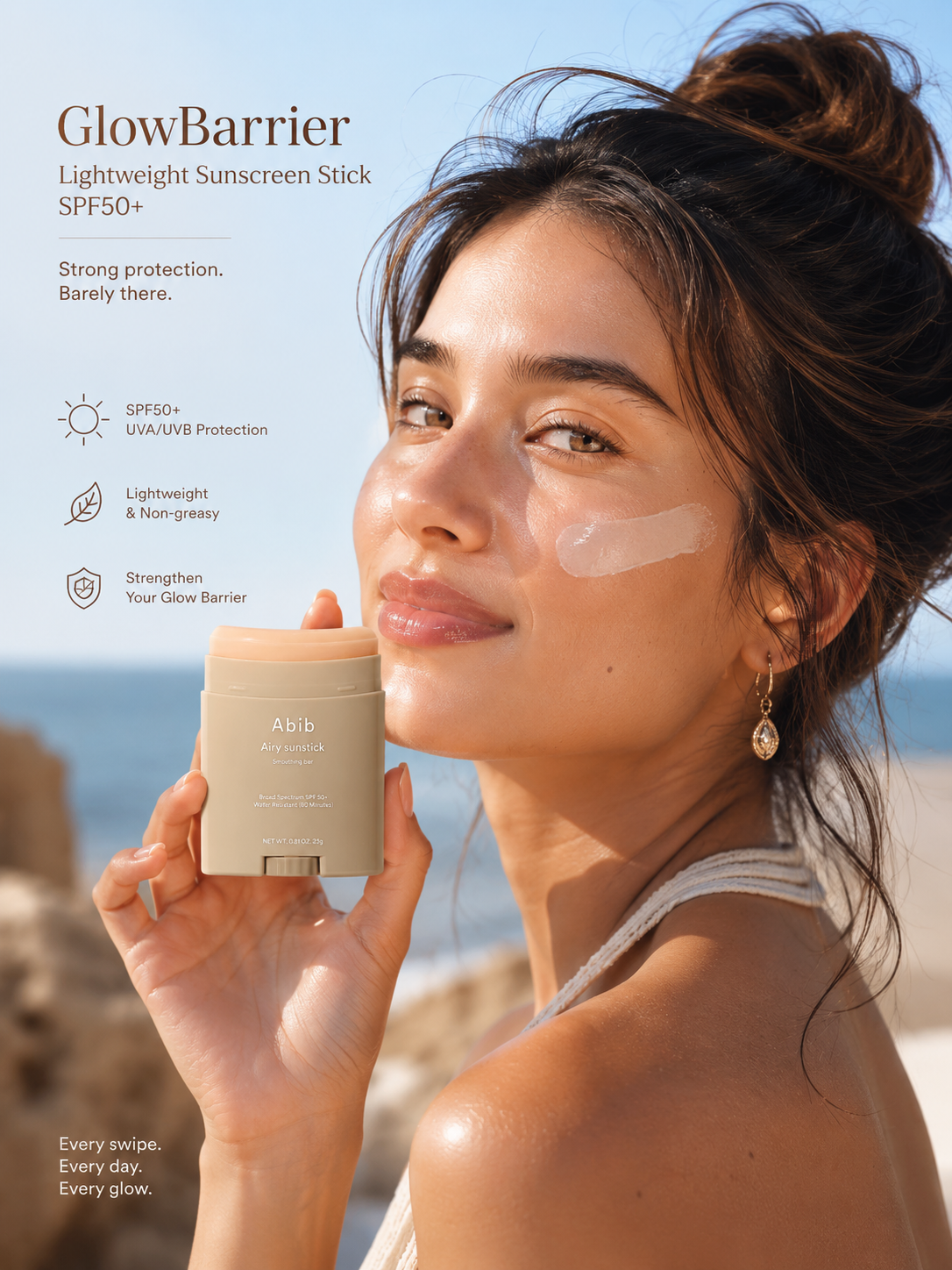 GlowBarrier – Lightweight Sunscreen Stick SPF50+