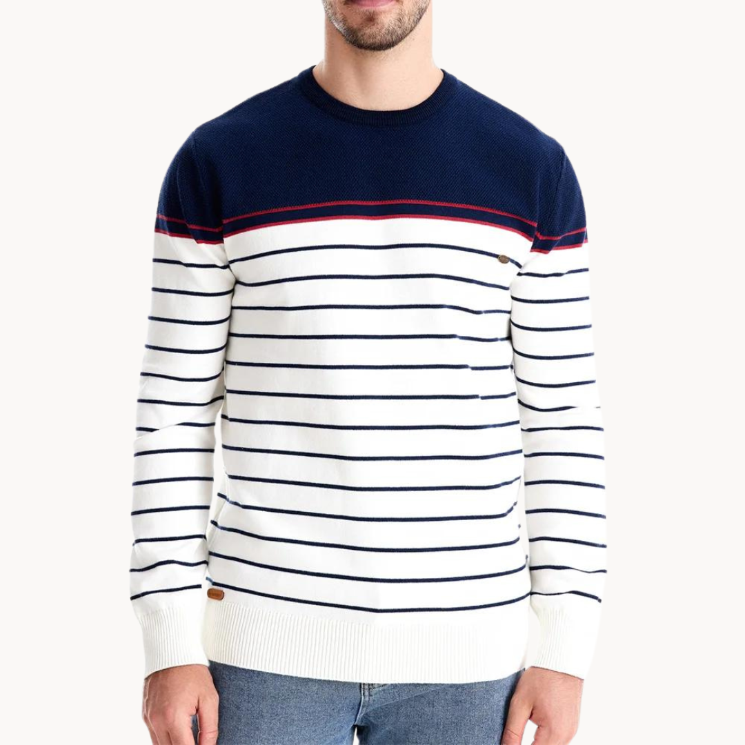 Atlantic Stripe Cotton Sweater | Lupi