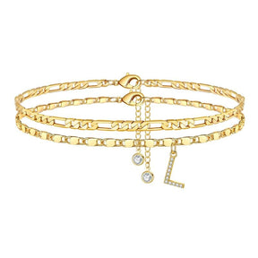 ShineScript – Layered Anklet Bracelets with Letters