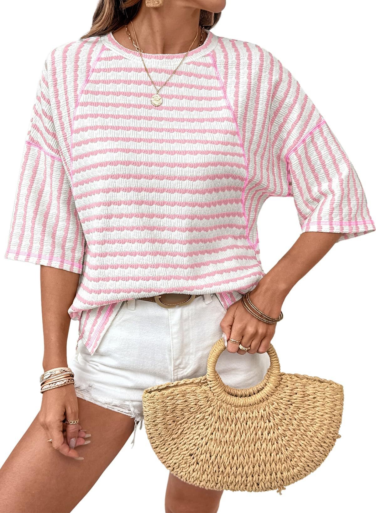 EasyStripe – Relaxed Fit Striped Crewneck Tee