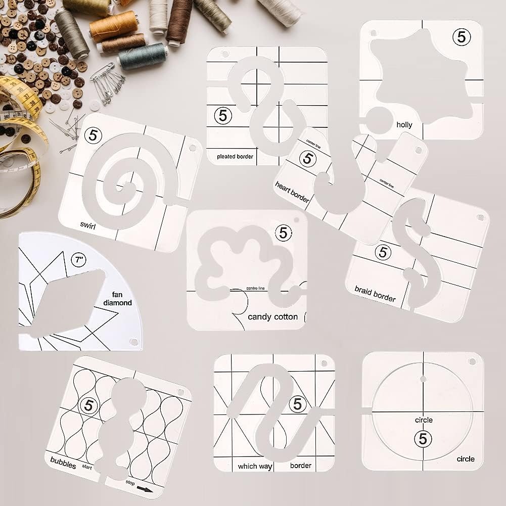 StitchGuide – Free Motion Garment Ruler Set