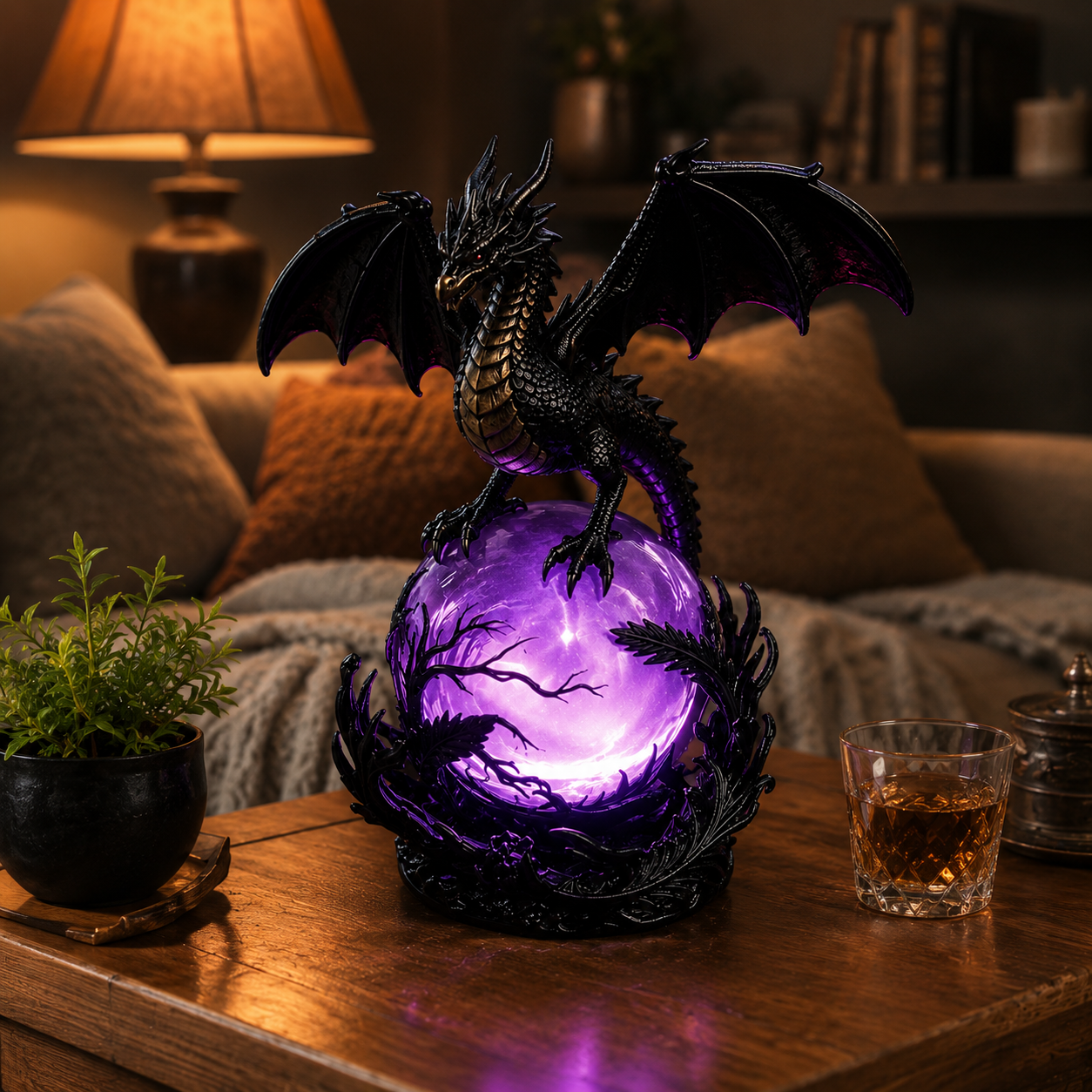 DragonGlow – Mystic Crystal Orb Lamp