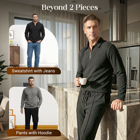 UrbanEase – Breathable Waffle Knit Lounge Set for Men