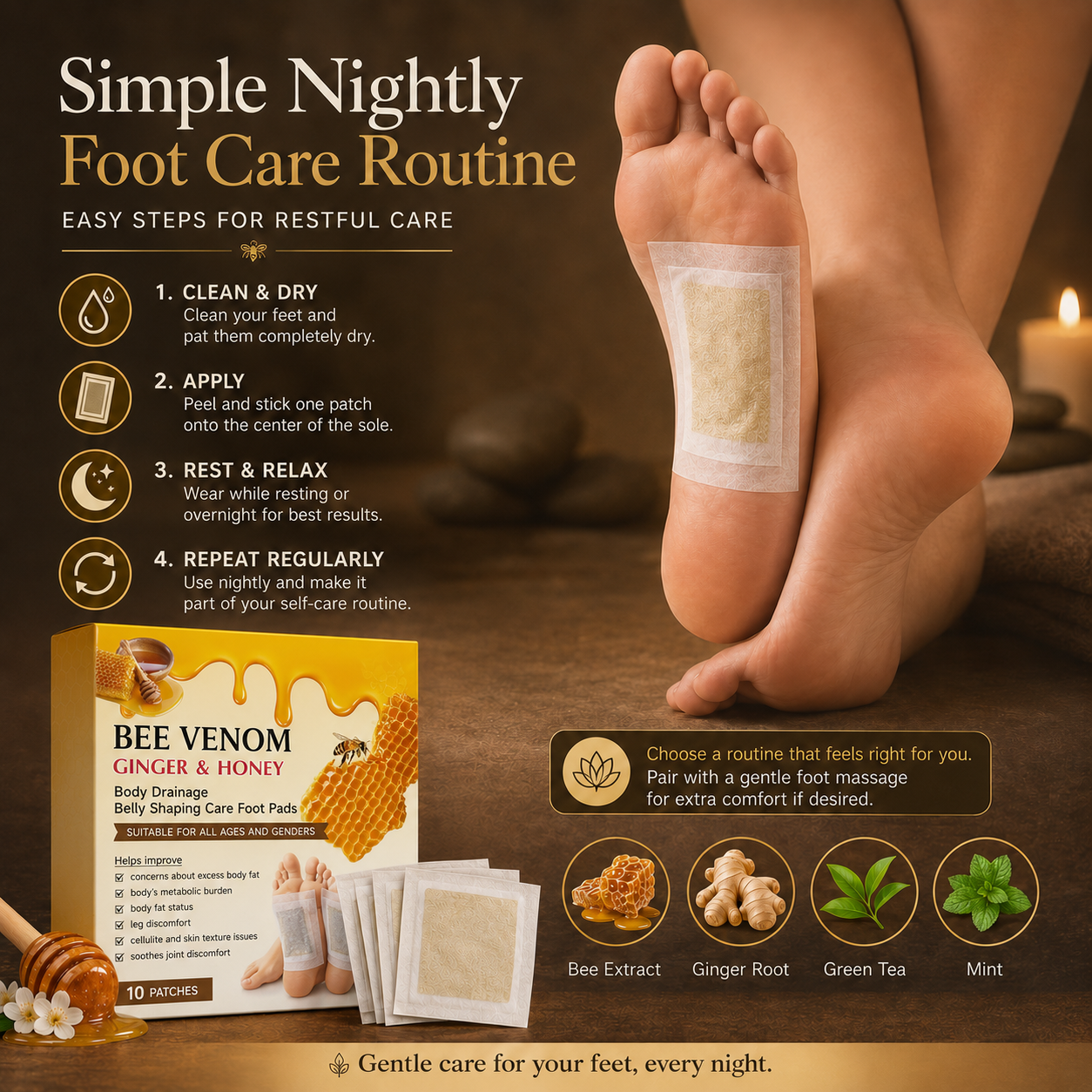 DetoxGlow – Overnight Botanical Foot Care Patches