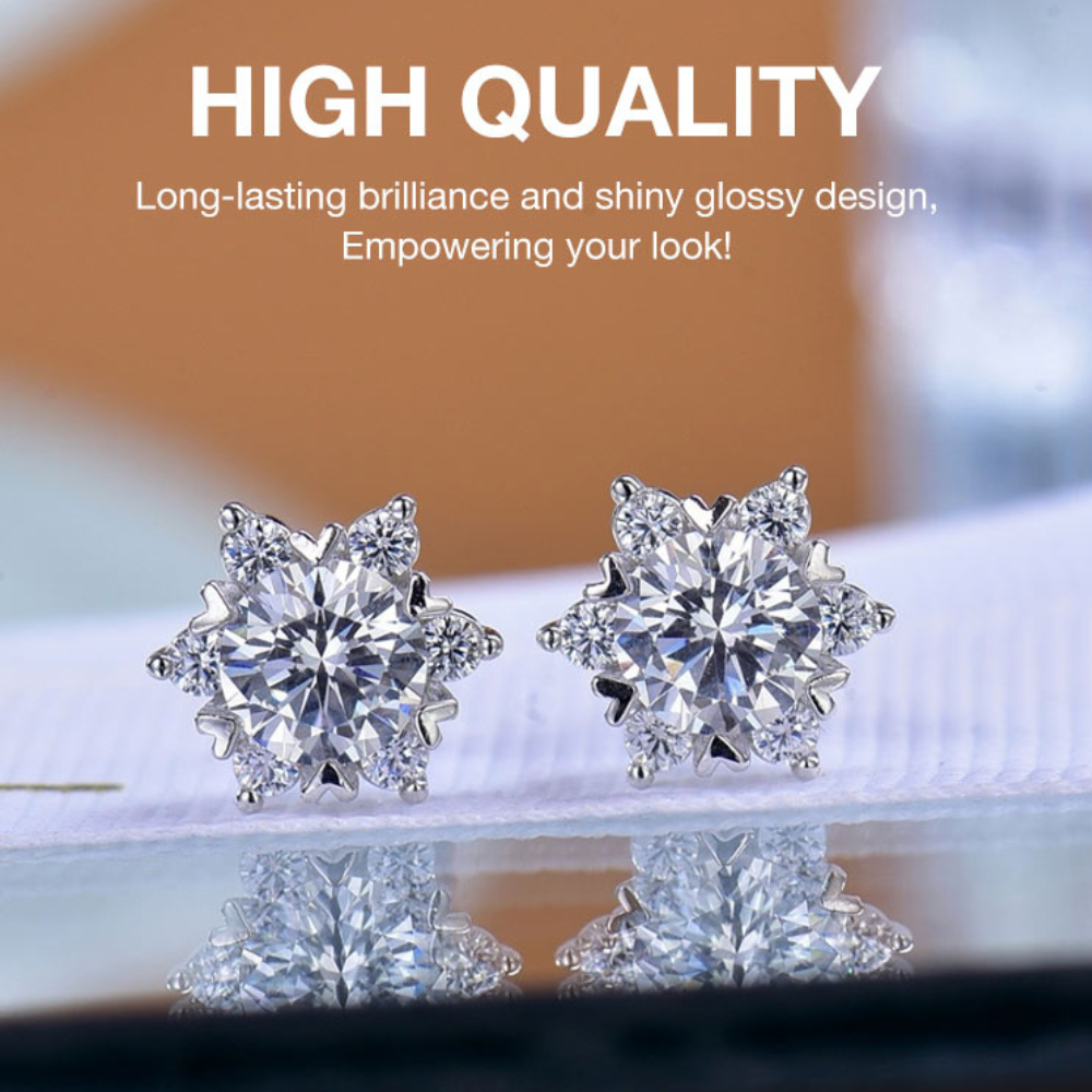 SnowLuxe - Moissanite Snowflake Earrings
