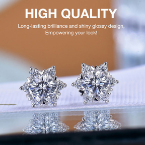 SnowLuxe - Moissanite Snowflake Earrings