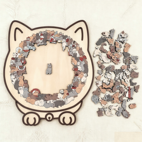 WhiskerCraft –  135 Pcs Cat Shaped Wooden Puzzle