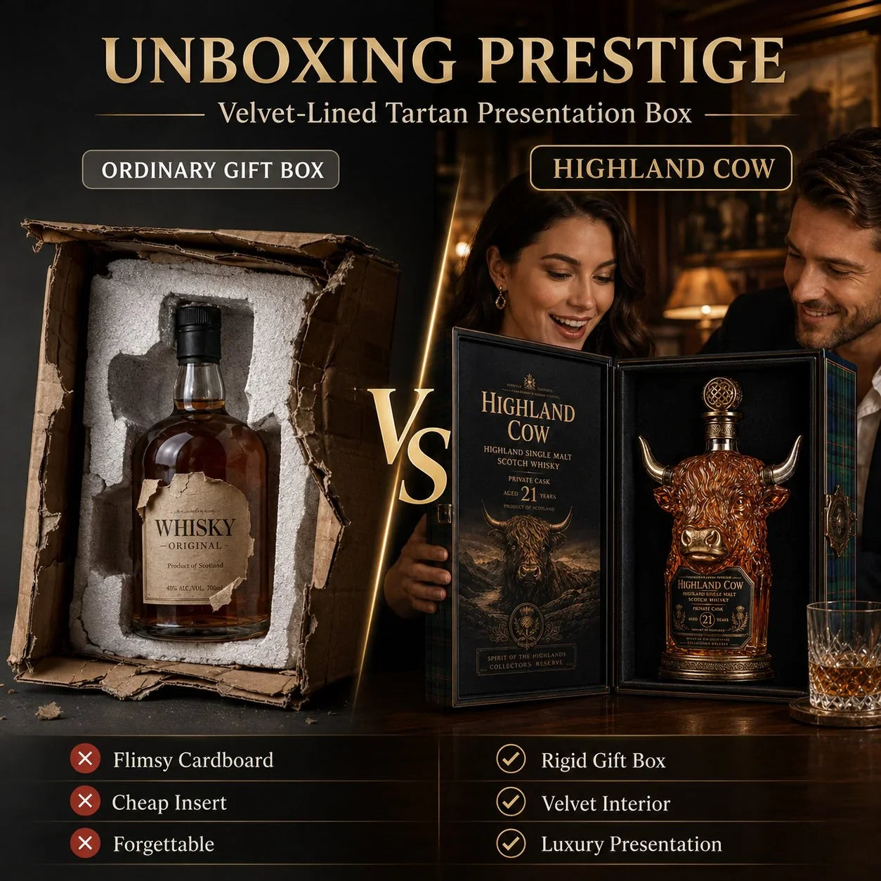 RegalHorn – Luxury Highland Cow Whisky Decanter