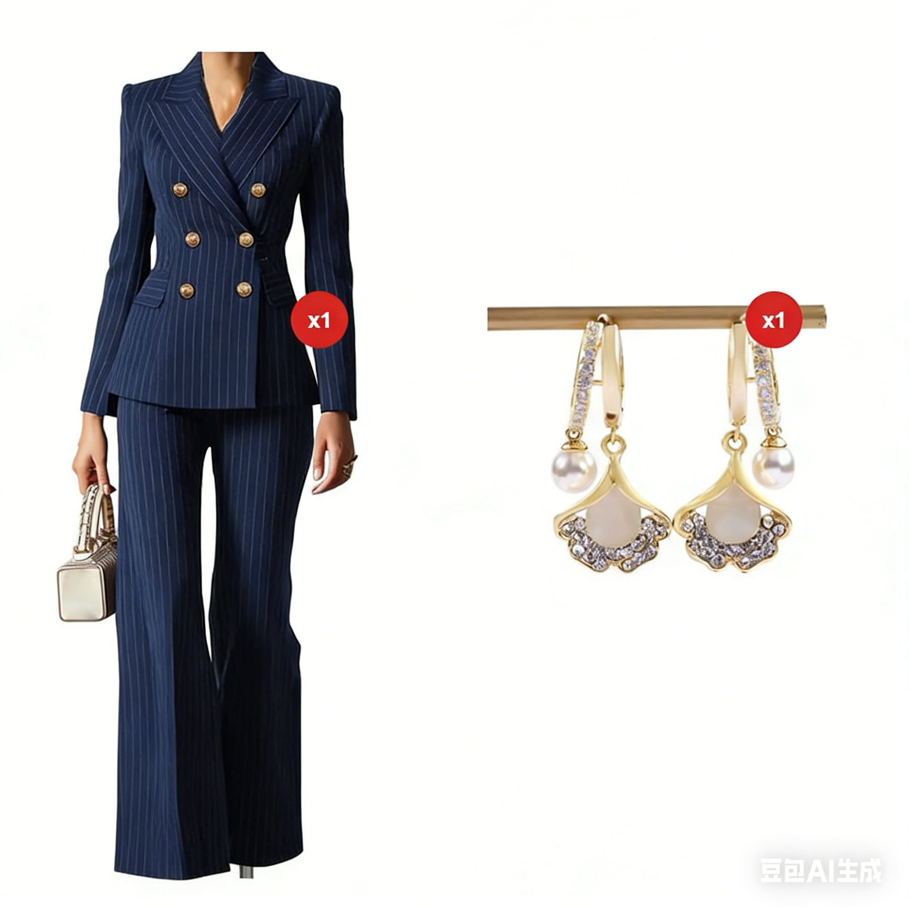 FemmeLine – Women’s Tailored Pinstripe Suit
