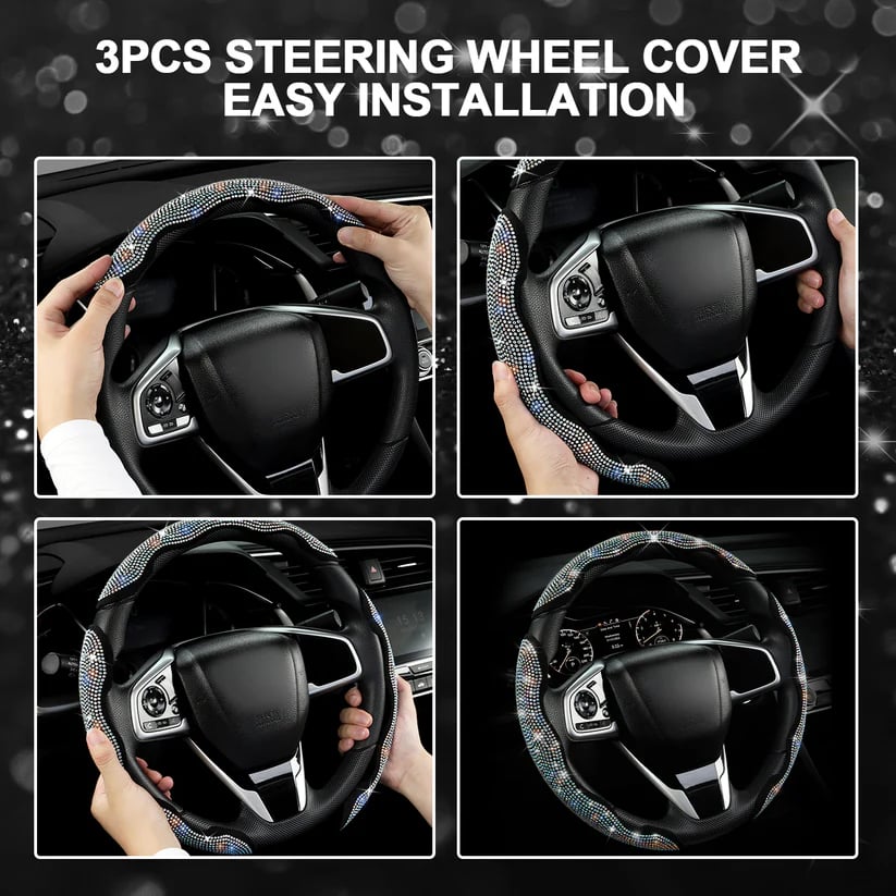 LuxiDrive – Crystal Studded Steering Wheel Cover