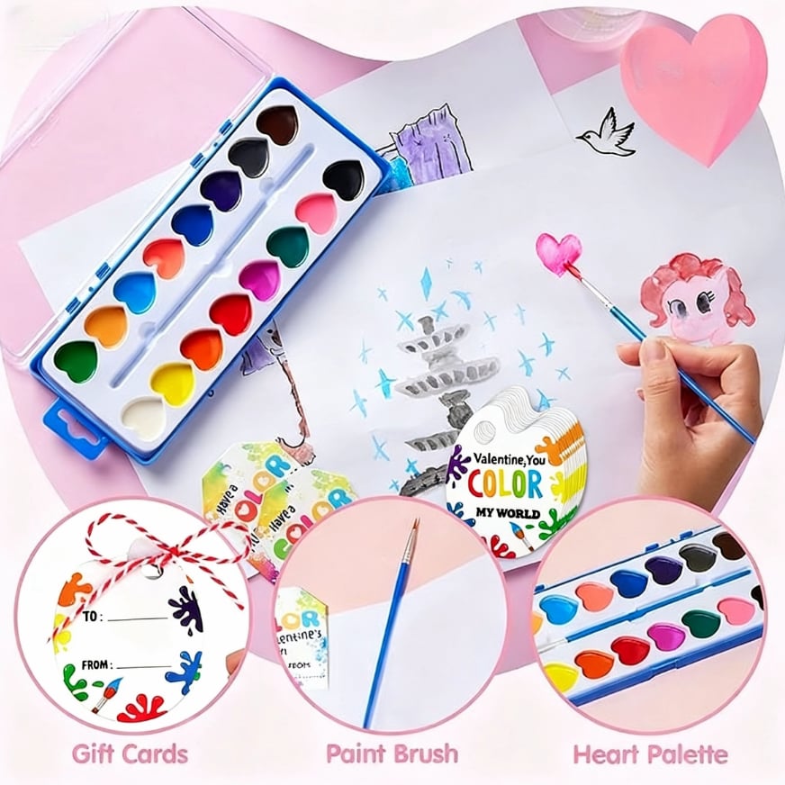 🎨2026 Mini Watercolor Paint Set for Valentine's Day | Romantic Art Gift💖