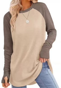 VeloraFit – Thumb Hole Curved Hem Tunic Shirt