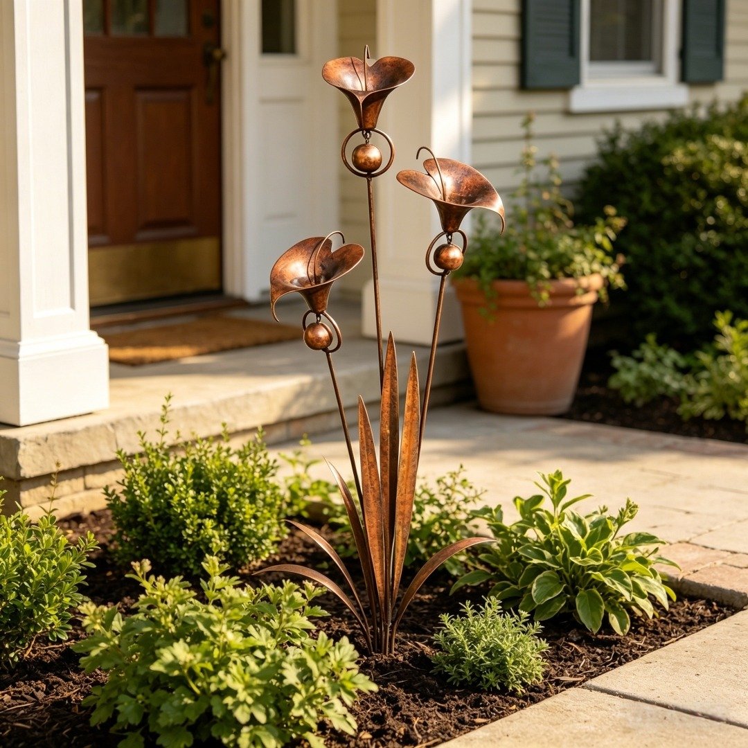 EmberPetal – Handcrafted Copper Lily Accent