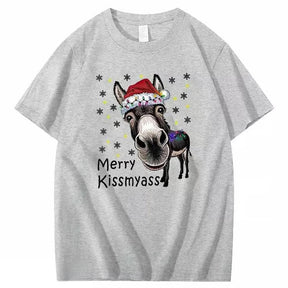 KissMyAss - Funny Donkey Christmas T-Shirt