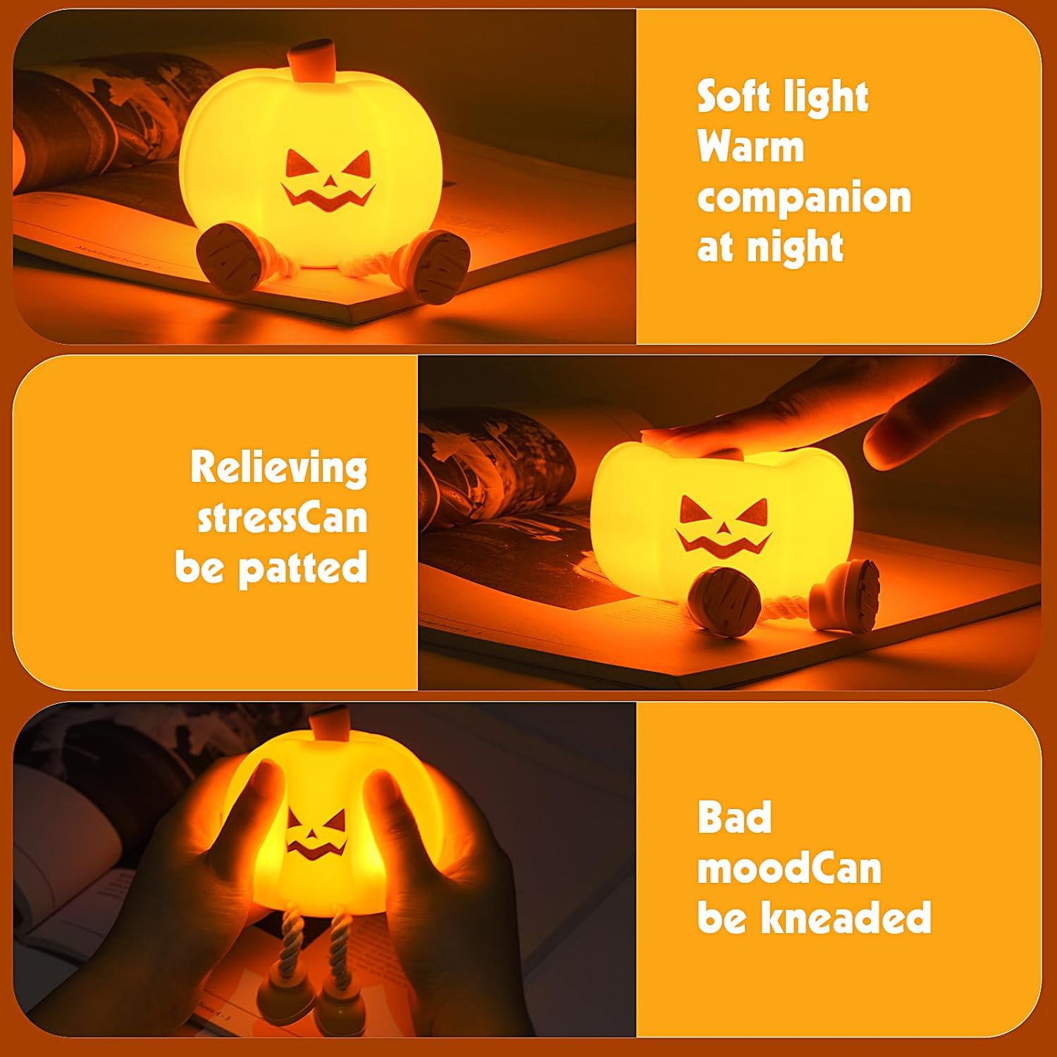 GlowGrin – Mischievous Grinning Pumpkin Night Light