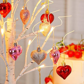 LumiBloom – Heart-Adorned LED Birch Table Decor