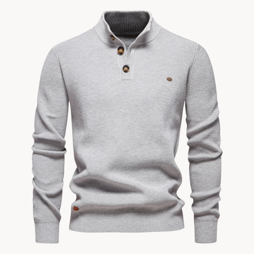 Ashton Button Mockneck Sweater | Lupi