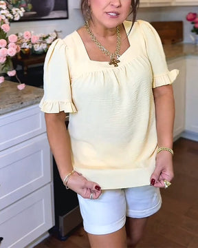 VibeLuxe – Elegant Ruffle Sleeve Shirt