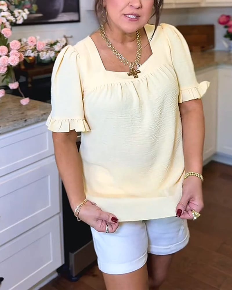 VibeLuxe – Elegant Ruffle Sleeve Shirt