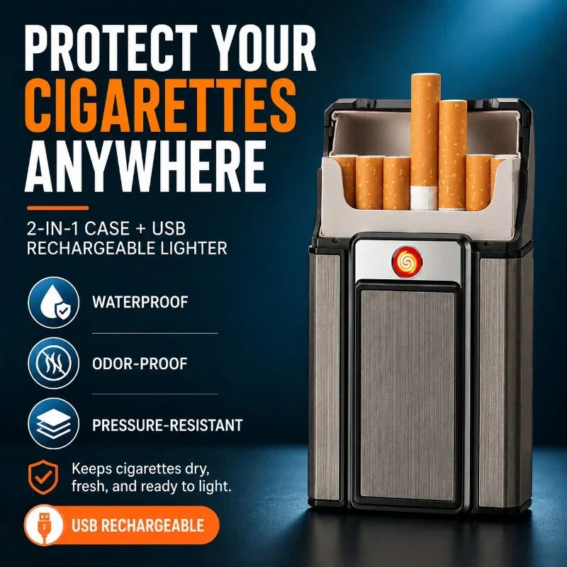 IgniteCase – 2 In 1 Cigarette Holder with USB Rechargeable Lighter
